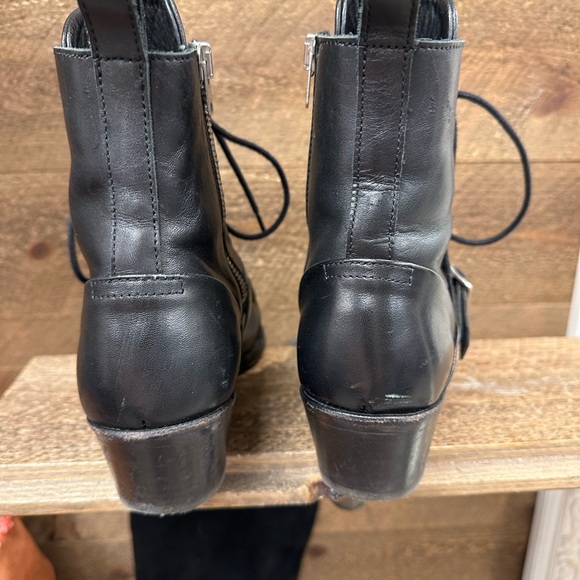 AllSaints Black Leather Lace-Up Ankle Boots – Size 37 (US 6.5–7) - Picture 4 of 7